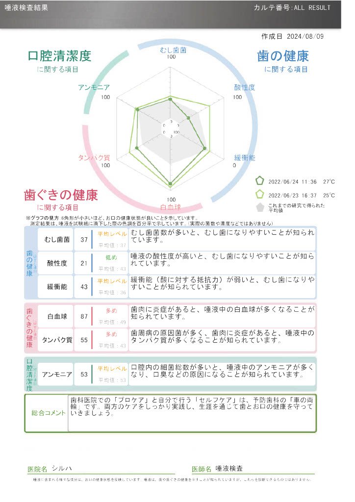 測定結果見本